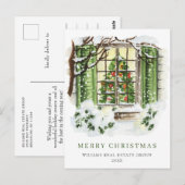 Feestive Country Holiday House kerst Corporate Briefkaart (Voorkant / Achterkant)