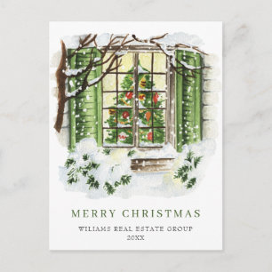 Feestive Country Holiday House kerst Corporate Briefkaart