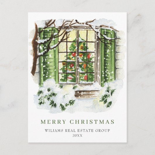 Feestive Country Holiday House kerst Corporate Briefkaart (Voorkant)