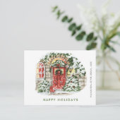 Feestive Country Holiday House kerst Corporate Briefkaart (Staand voorkant)