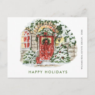 Feestive Country Holiday House kerst Corporate Briefkaart