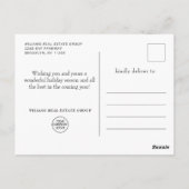 Feestive Country Holiday House kerst Corporate Briefkaart (Achterkant)