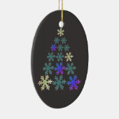 Feestive Elegant Snowflake kerstboomvakantie Keramisch Ornament (Rechts)