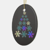 Feestive Elegant Snowflake kerstboomvakantie Keramisch Ornament (Links)