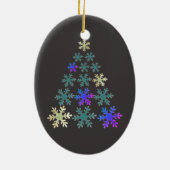 Feestive Elegant Snowflake kerstboomvakantie Keramisch Ornament (Achterkant)