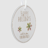 Feestive Elegant Snowflake kerstfeestdag Ornament (voorkant)