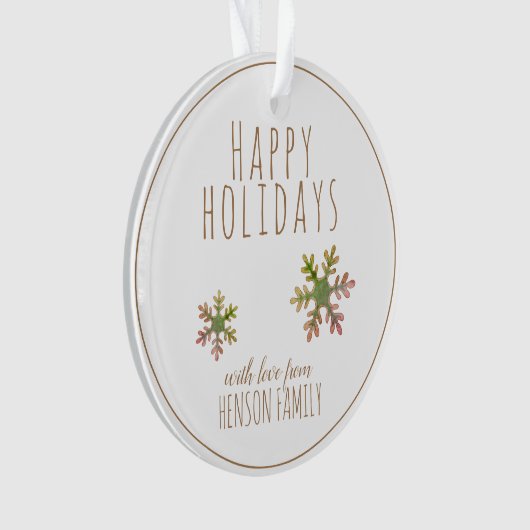 Feestive Elegant Snowflake kerstfeestdag Ornament (voorkant)