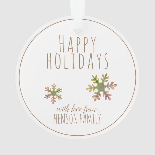 Feestive Elegant Snowflake kerstfeestdag Ornament (achterkant)