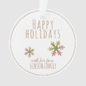 Feestive Elegant Snowflake kerstfeestdag Ornament (voorkant)