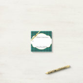 Feestive Holiday Gift Label Blauwgroen Green Tarta Post-it® Notes (Op bureau)