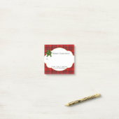 Feestive Holiday Gift Label Red Black Tartan Post-it® Notes (Op bureau)