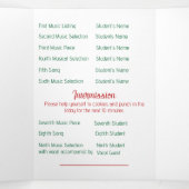 Feestive Holiday Piano Overweging Drieluik Programma (Binnenkant midden)