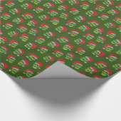 Feestive Holiday Skulls kerstcadeaupapier Cadeaupapier (Hoek)