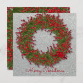 Feestive Holiday Wreate Feestdagenkaart (Voorkant / Achterkant)