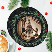 Feestive Holiday Wreatves Berries Round Kaart