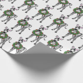 Feestive Holiday Zebras with Holly wreats Cadeaupapier (Hoek)