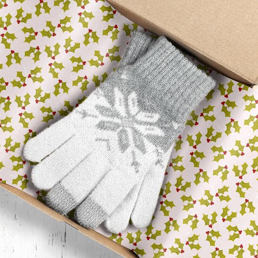 Feestive Holly and Berries Kerstmis Tissuepapier