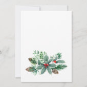 Feestive Holly Berry Branch Holiday Kerstparty Kaart (Achterkant)
