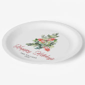 Feestive Holly Berry-kerstboomfeest Papieren Bordje (Gekanteld)