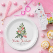 Feestive Holly Berry-kerstboomfeest Papieren Bordje (Feest)