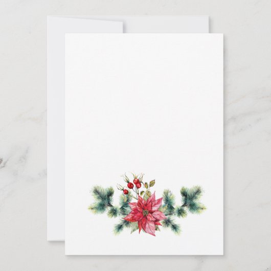 Feestive Holly Berry Wreath Holiday Kerstfeest Kaart (Achterkant)