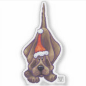 Feestive Hound Dog Kerstmis Sticker (Voorkant)