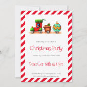 Feestive Illustrated Kersttrein Holiday Party Kaart (Voorkant)