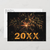 Feestive jaar 2020 van het Vuurwerk met Bericht Feestdagenkaart (Voorkant / Achterkant)