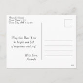 Feestive jaar 2020 van het Vuurwerk met Bericht Feestdagenkaart (Achterkant)