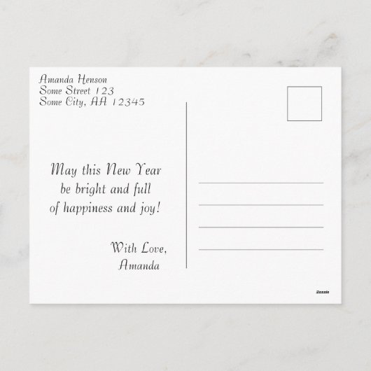 Feestive jaar 2020 van het Vuurwerk met Bericht Feestdagenkaart (Achterkant)