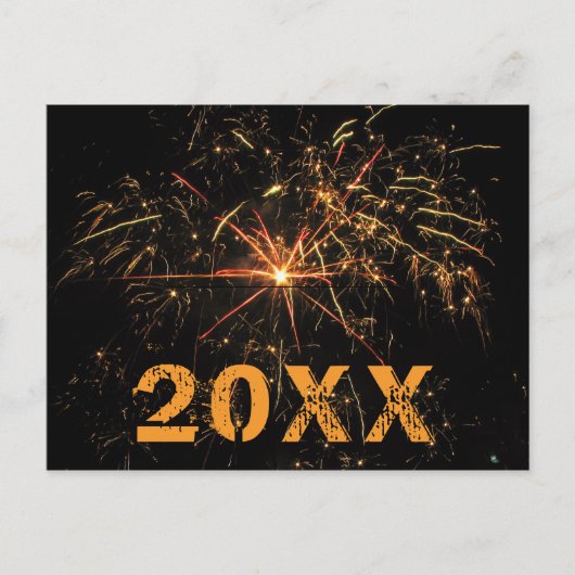 Feestive jaar 2020 van het Vuurwerk met Bericht Feestdagenkaart (Voorkant)