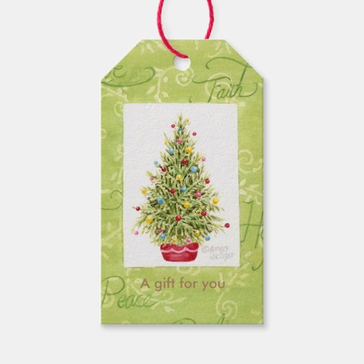 Feestive kerstboomgeschenken Labels Cadeaulabel (Voorkant)