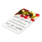 Feestive kerstbruiloft bespaart de datum Magnet Magneet (Linkerzijde)