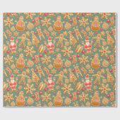 Feestive kerstcadeaupapier cadeaupapier (Vlak)