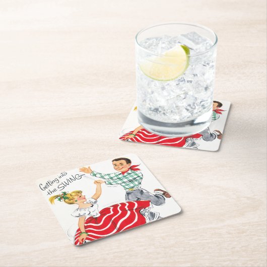 Feestive kerstdance-partijfeest onderzetter (Insitu)