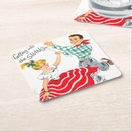 Feestive kerstdance-partijfeest onderzetter