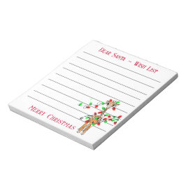 Feestive kerstgiraf, verlanglijstje van de kerstma notitieblok