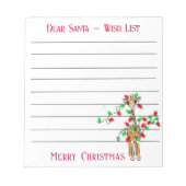 Feestive kerstgiraf, verlanglijstje van de kerstma notitieblok (Voorkant)