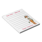 Feestive-kerstgiraf, wenslijstnotitie voor de kers notitieblok (Schuin)