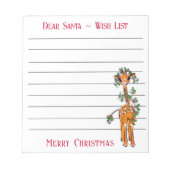 Feestive-kerstgiraf, wenslijstnotitie voor de kers notitieblok (Voorkant)