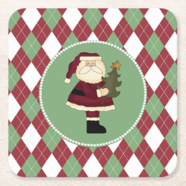 Feestive kerstkerstkerstcadeaupapier Onderzetters