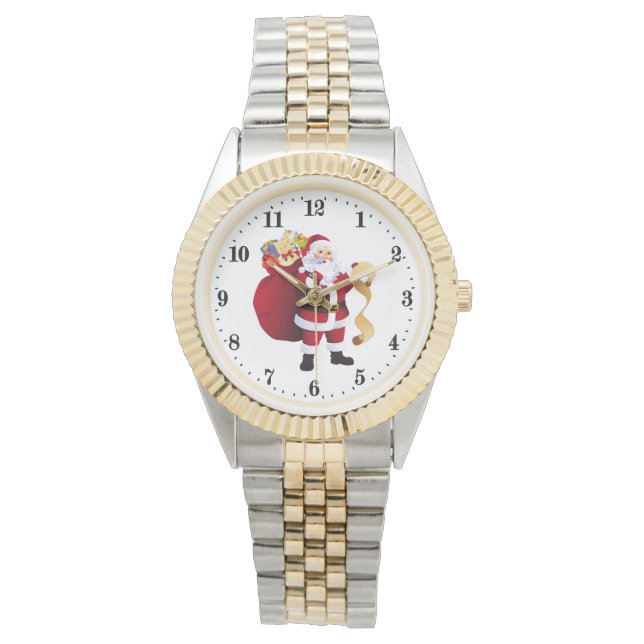 Feestive kerstkerstkerstfeestdag horloge (Voorkant)