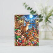 Feestive kerstkerstkerstkerstfeestwerker feestdagenkaart (Staand voorkant)