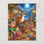 Feestive kerstkerstkerstkerstfeestwerker feestdagenkaart (Voorkant)
