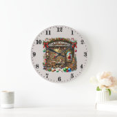 Feestive kerstkerstkerstkerstfeestwerker grote klok (Huis)