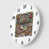 Feestive kerstkerstkerstkerstfeestwerker grote klok (Hoek)