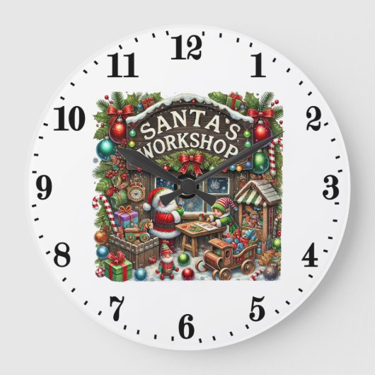 Feestive kerstkerstkerstkerstfeestwerker grote klok (Voorkant)