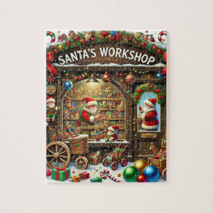 Feestive kerstkerstkerstkerstfeestwerker legpuzzel