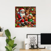 Feestive kerstkerstkerstkerstfeestwerker poster (Thuiskantoor)