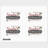 Feestive kerstkerstkerstkerstfeestwerker rechthoekige sticker (Vel)